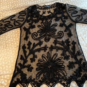 Black sheer beach coverup